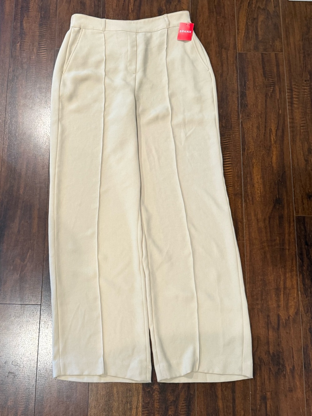 SPANX Cream Wide-Leg Ponte Pants